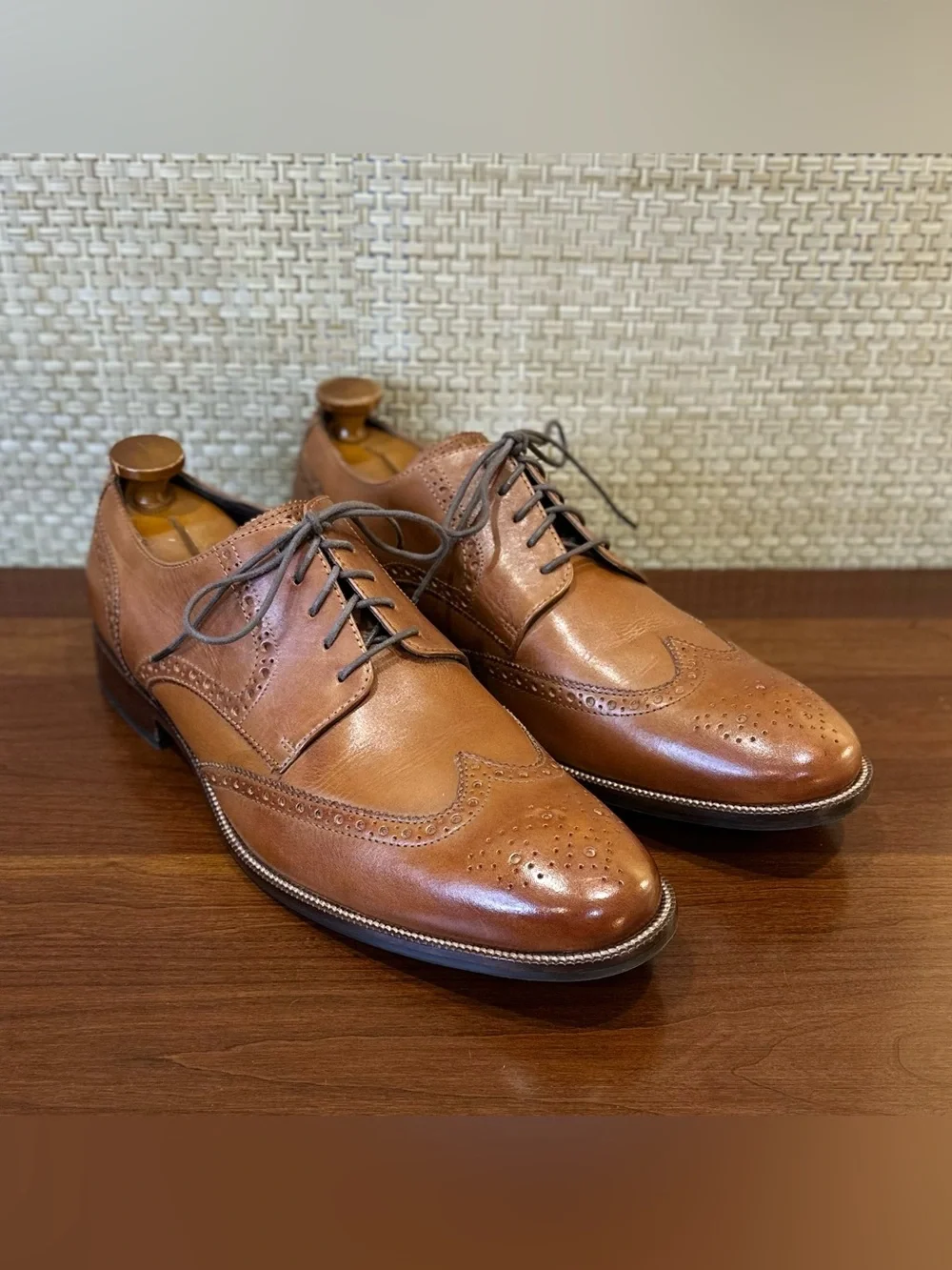 Cole Haan Benton Wingtip Oxford British Tan Leather 13 M